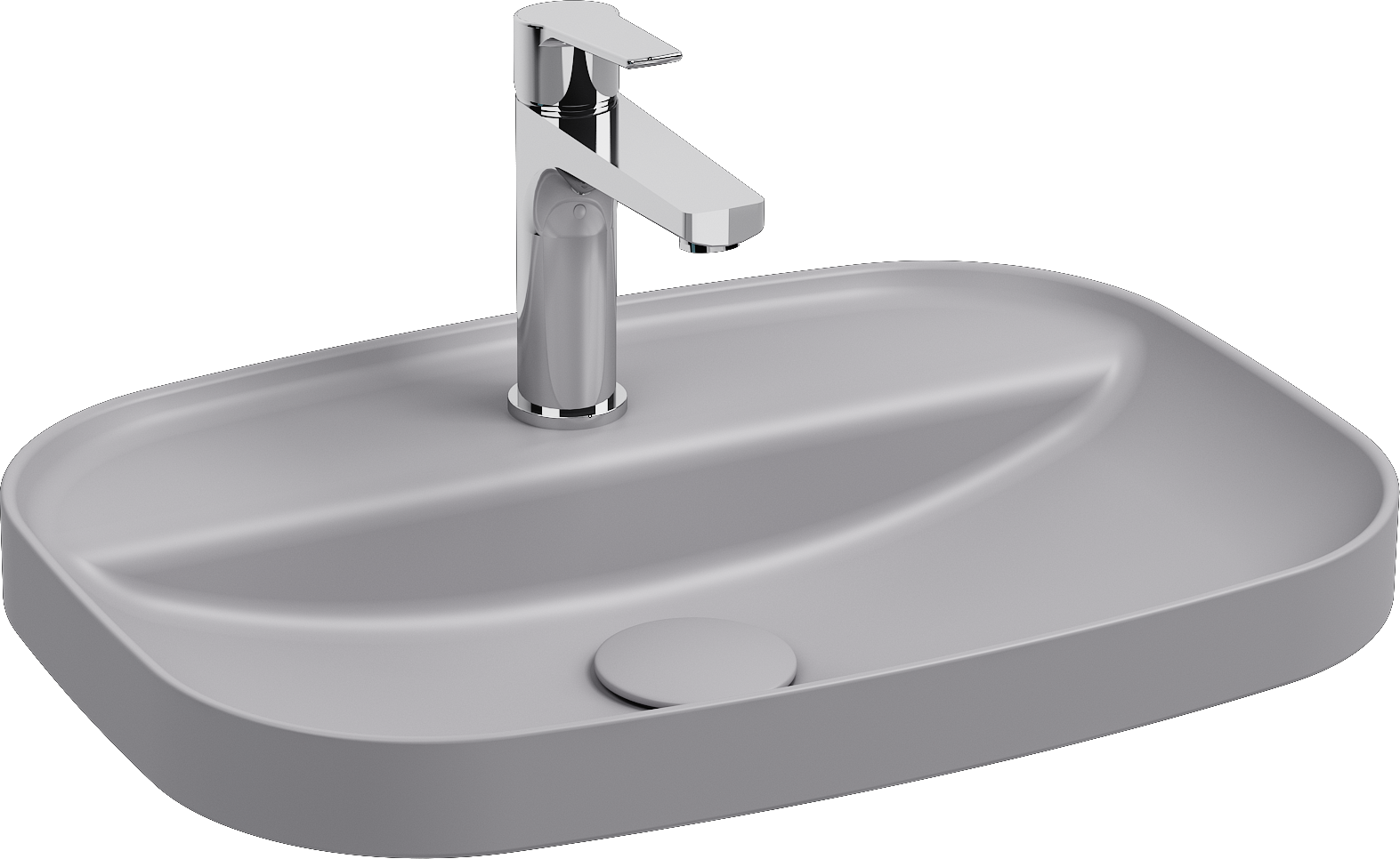 Infinity Inset Washbasin 55 cm Stone Gray