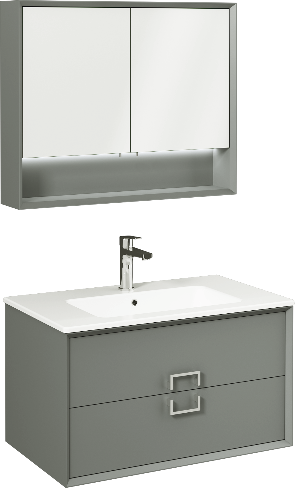 Stepp Washbasin Unit Pebble Gray 80 cm 