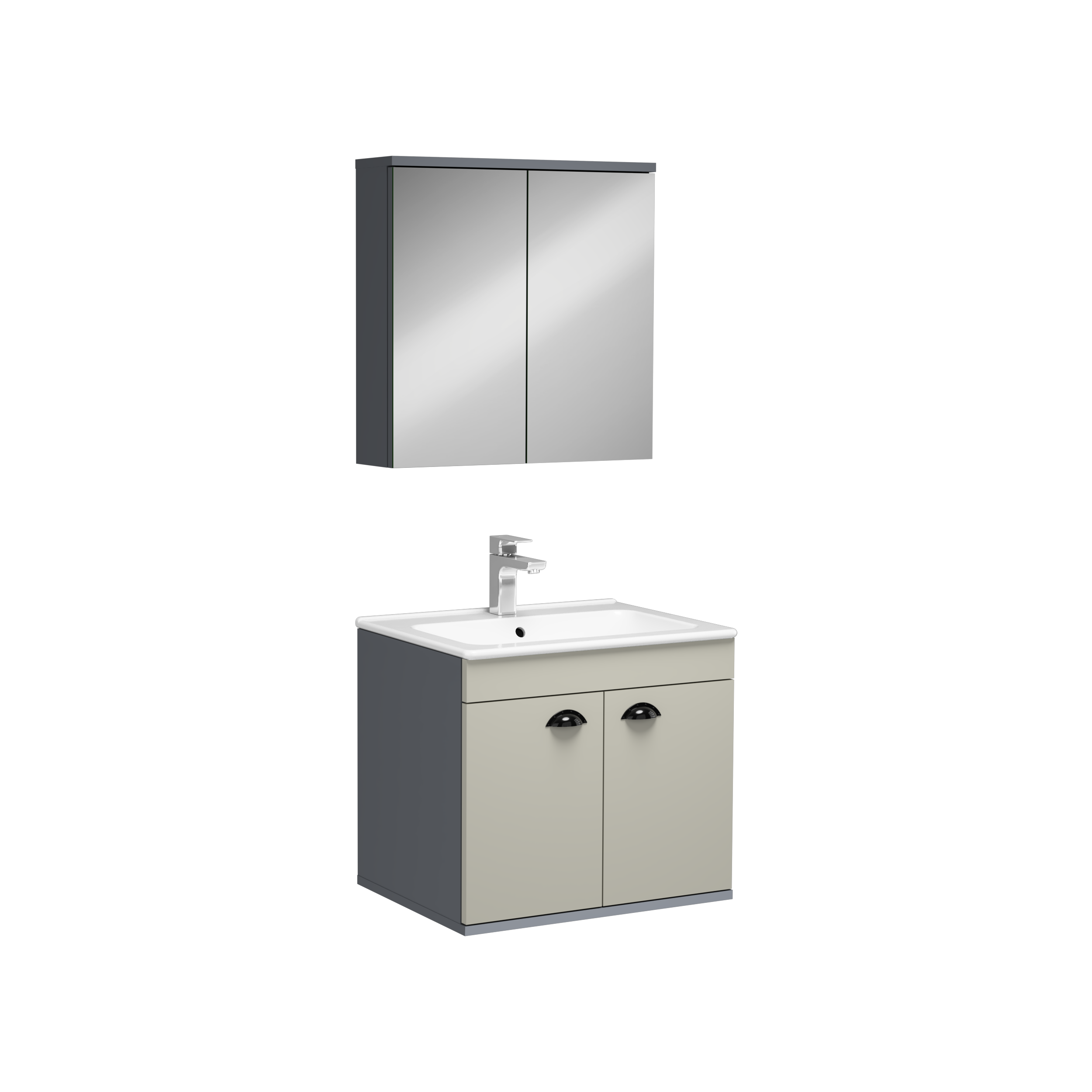 Modico Washbasin Cabinet Gray 60 cm
