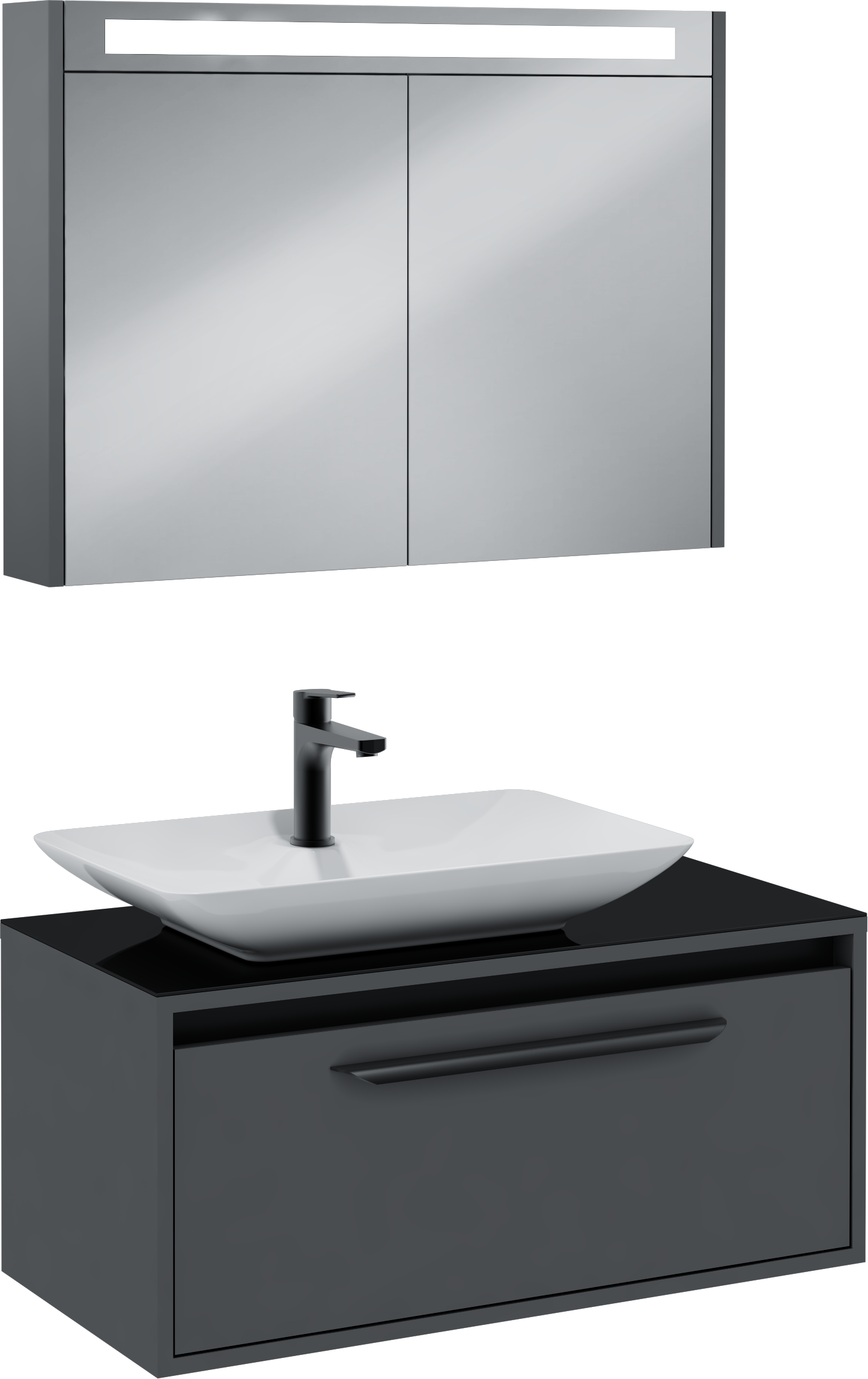 Bella Washbasin Cabinet Gray 90 cm
