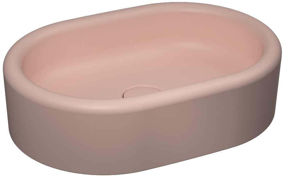 Curvo Counter-Top Washbasin 60 cm Salmon