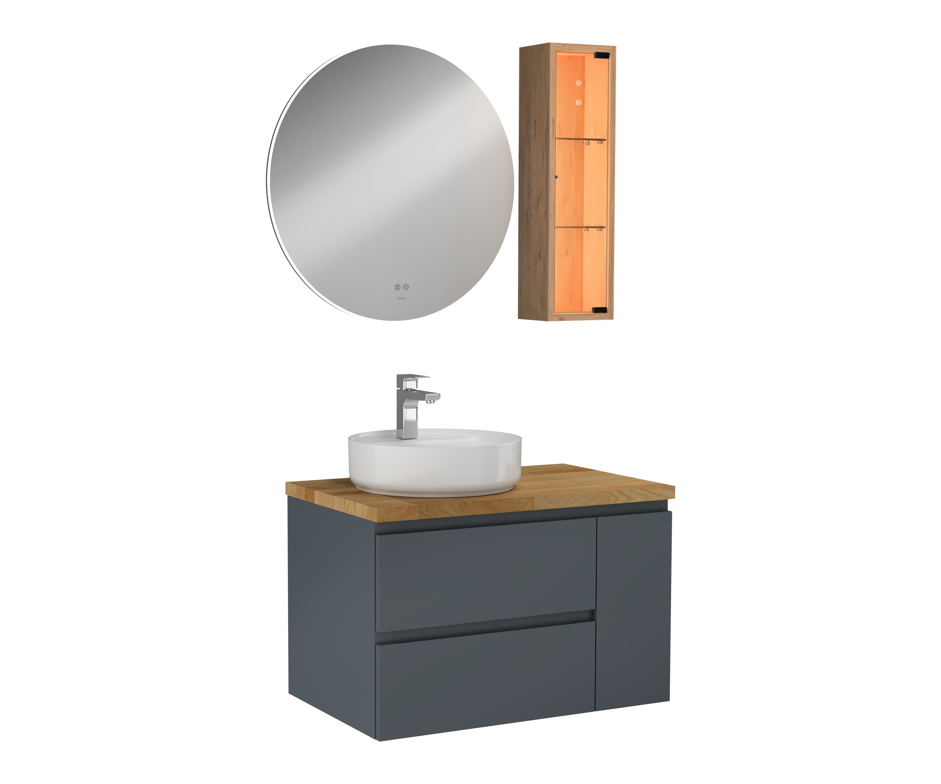 Luce Washbasin Unit Anthracite 80 cm 