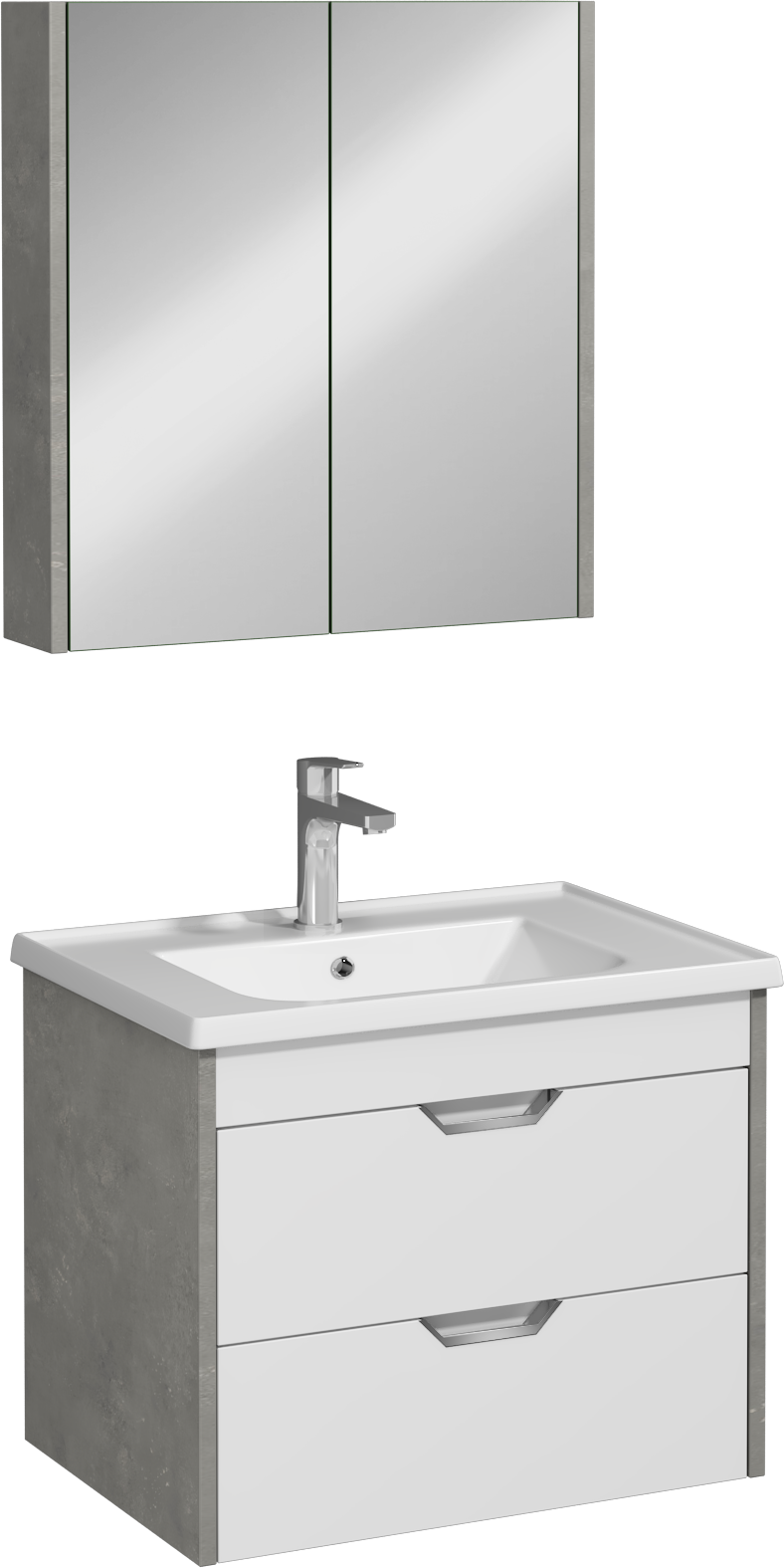 Pavia Washbasin Unit with Drawer Retro Silver 65 cm 