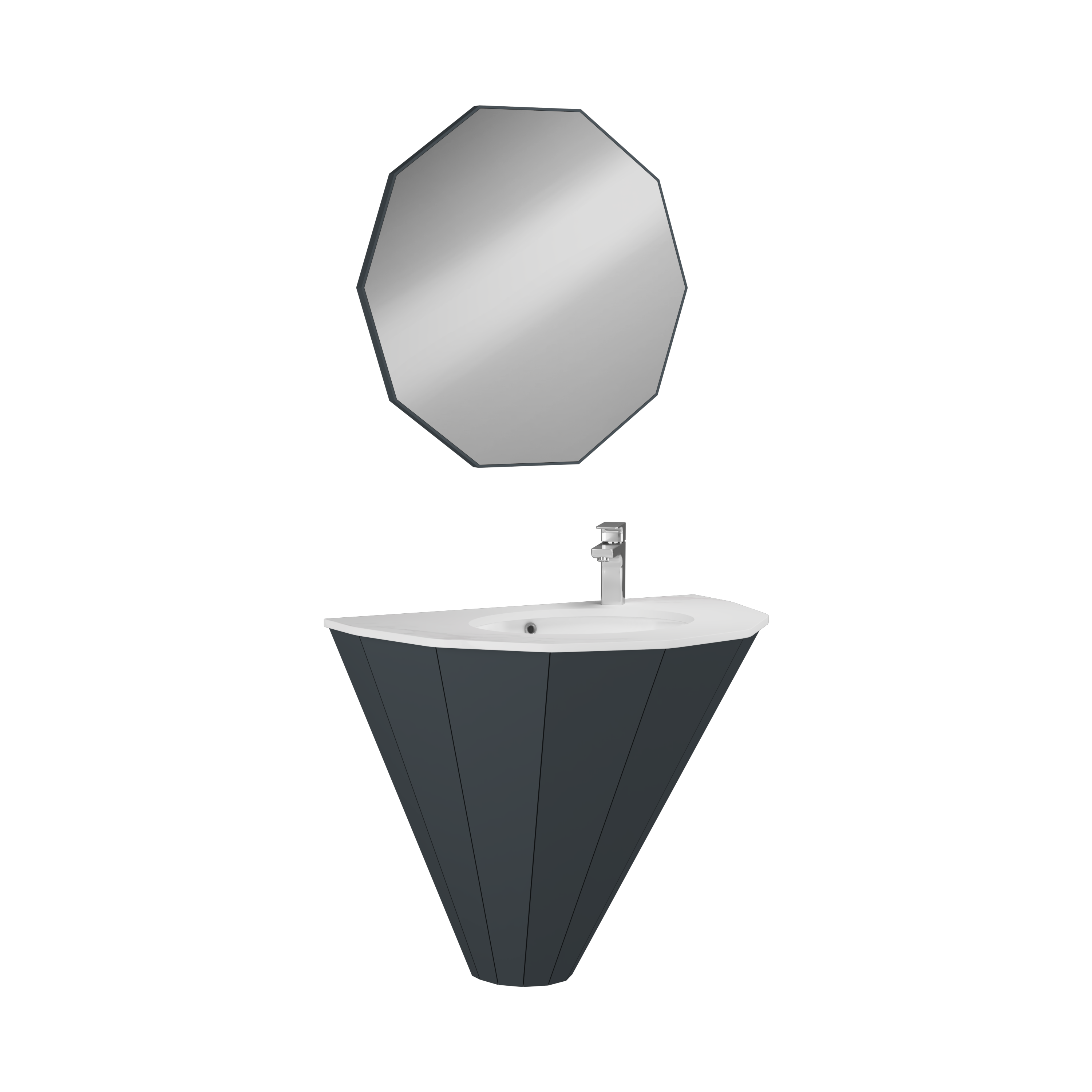 Solco Washbasin Unit Anthracite 80 cm