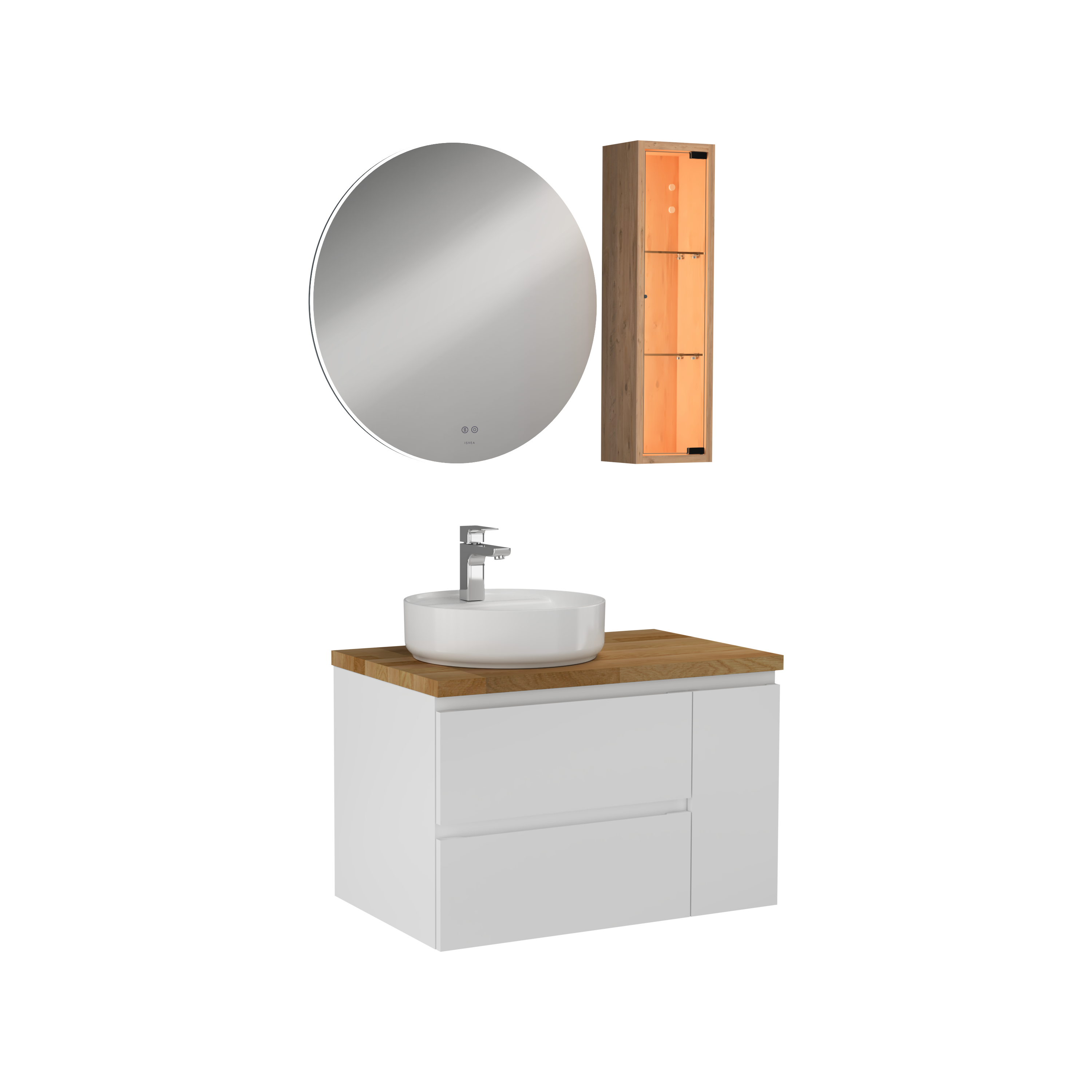 Luce Washbasin Unit White 80 cm 