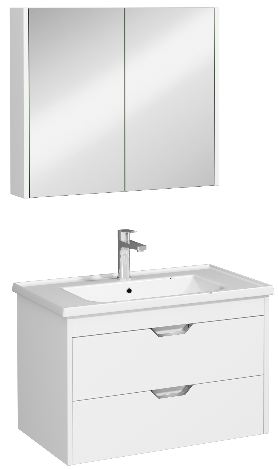 Pavia Washbasin Unit with Drawer White 80 cm 