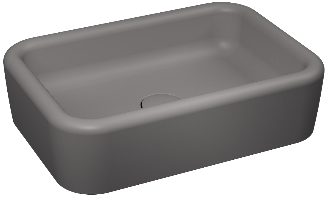Curvo Counter-Top Washbasin 60cm Stone Gray