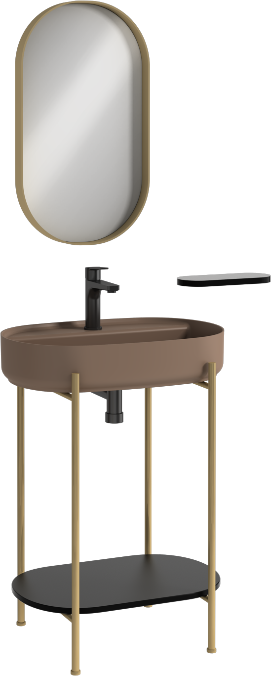 Puno Art Metal Washbasin Unit Mink Washbasin 60 cm