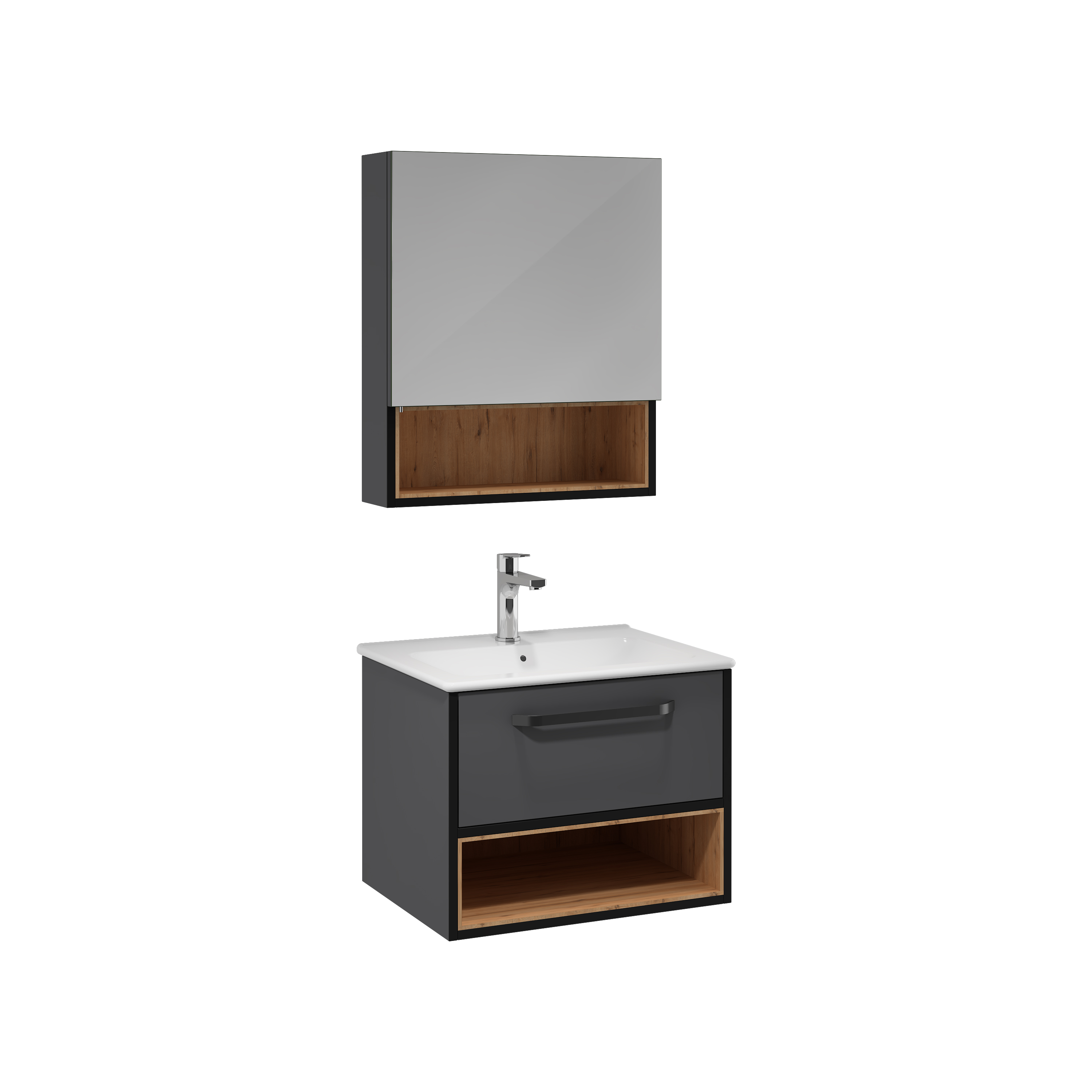 Ancora Washbasin Unit Anthracite Detroit 60 cm 