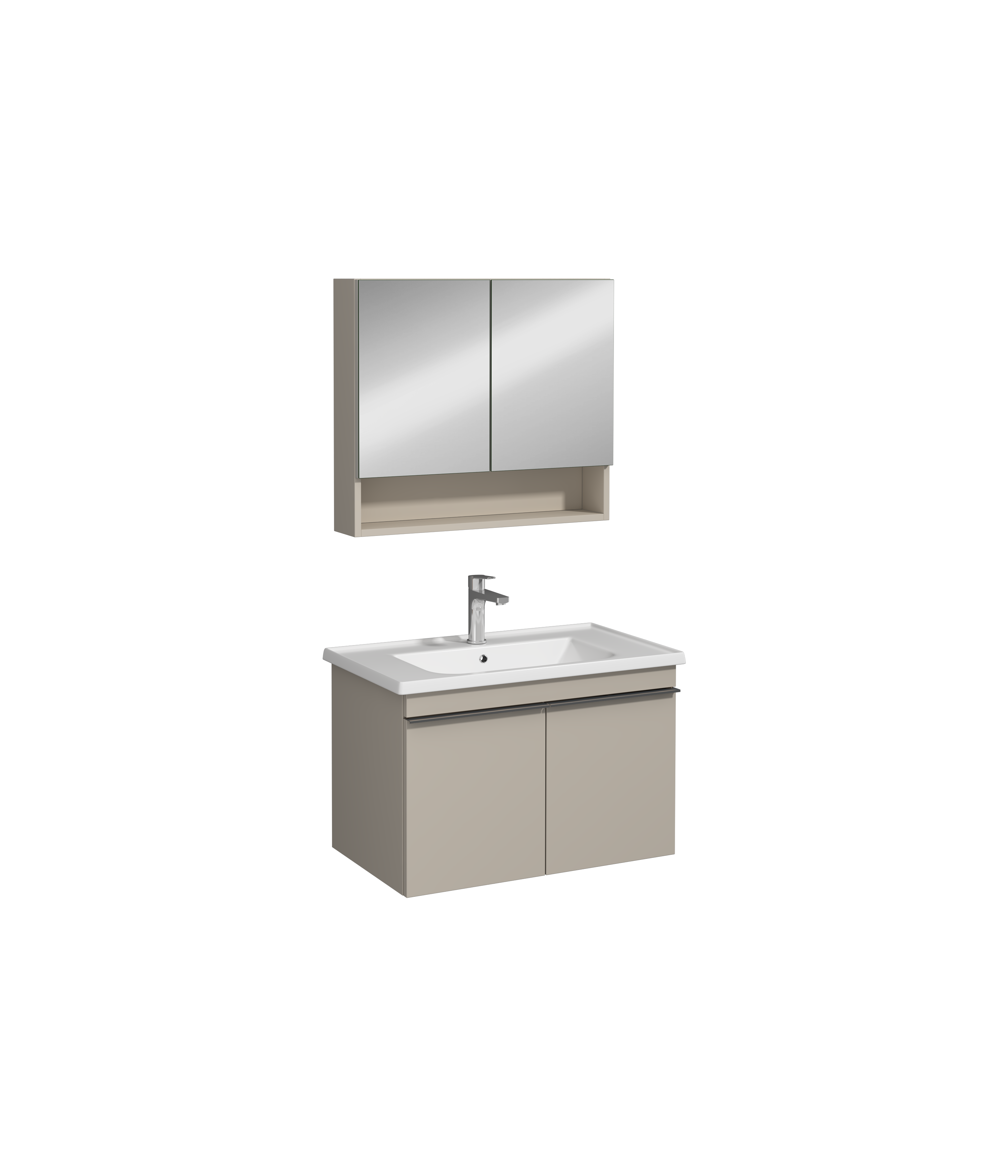 Terni Washbasin Cabinet Ash Gray 80 cm