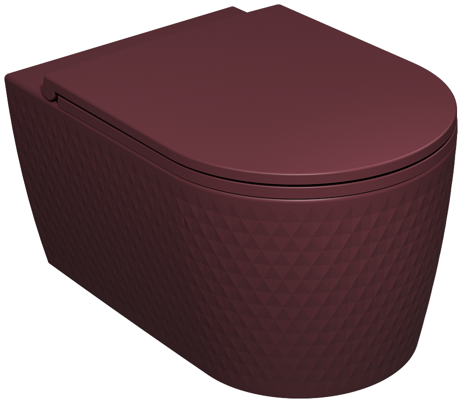 Rondini Wall-Hung Toilet Rustic Burgundy - VORTEX 