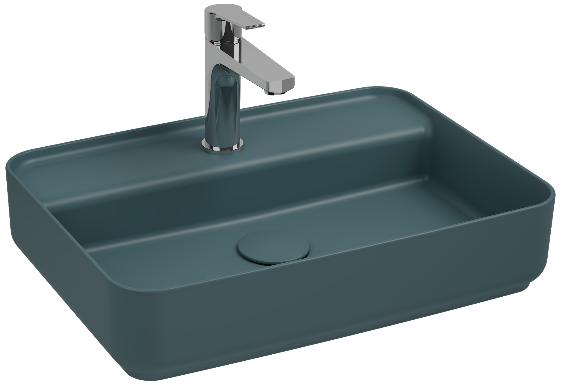 Infinity Counter-Top Washbasin 55cm Petrol Green