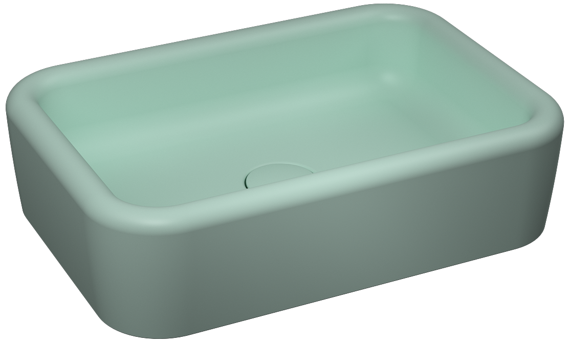 Curvo Counter-Top Washbasin 60cm Mint