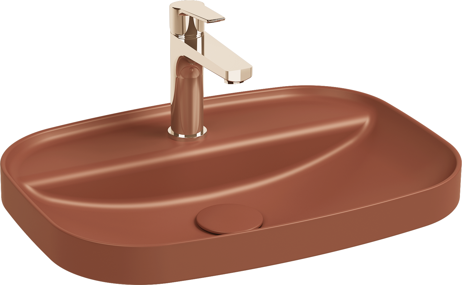 Infinity Inset Washbasin 55 cm Terracotta