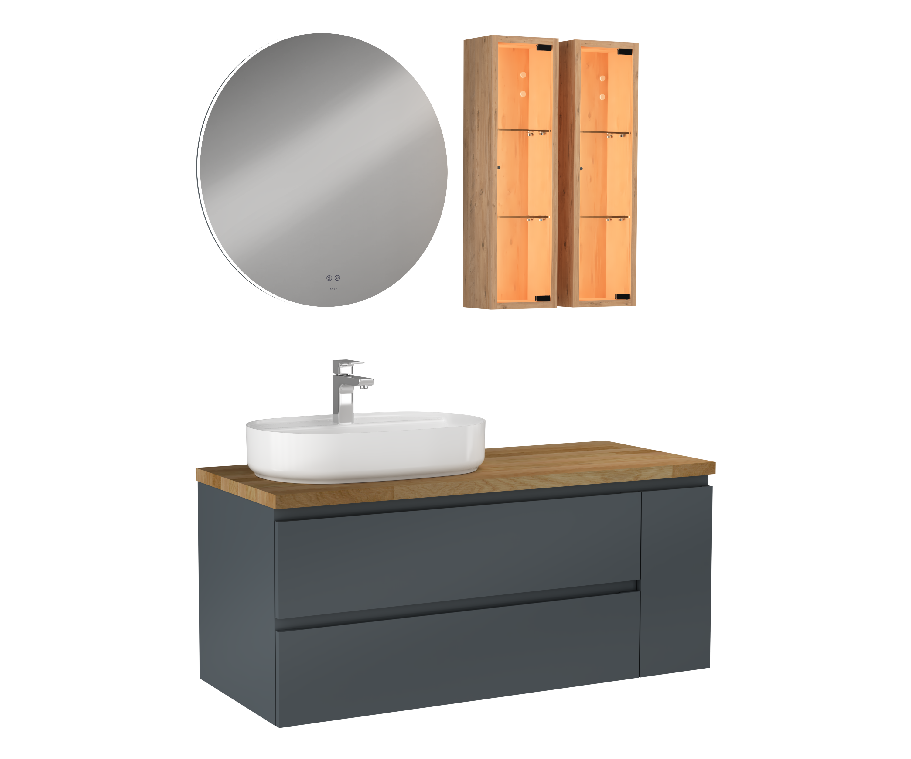 Luce Washbasin Unit Anthracite 120 cm 