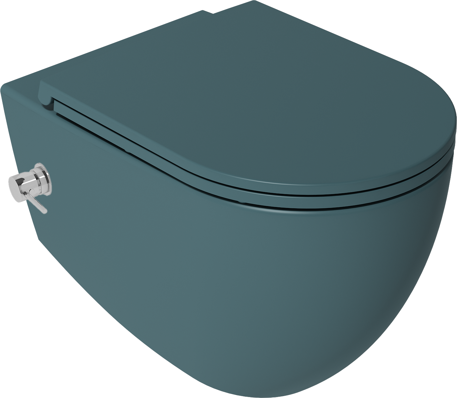 Infinity Due CleanWash Wall-Hung Toilet Petrol Green - VORTEX