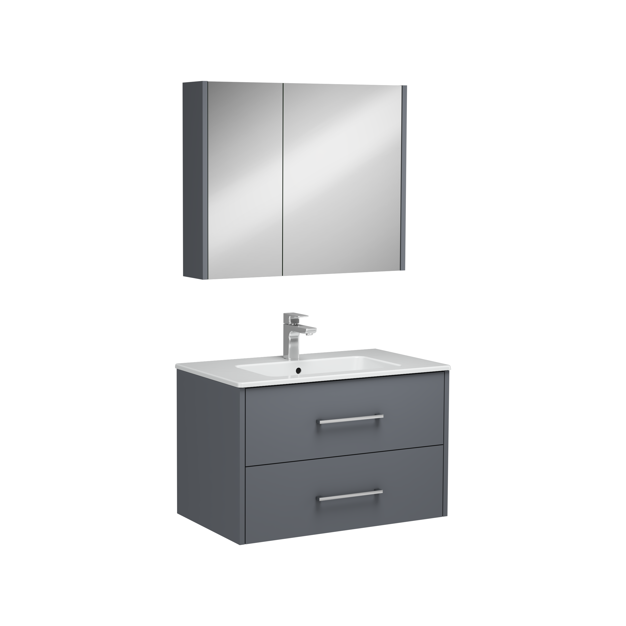 Combinato Washbasin Cabinet Double Drawer Anthracite 80 cm