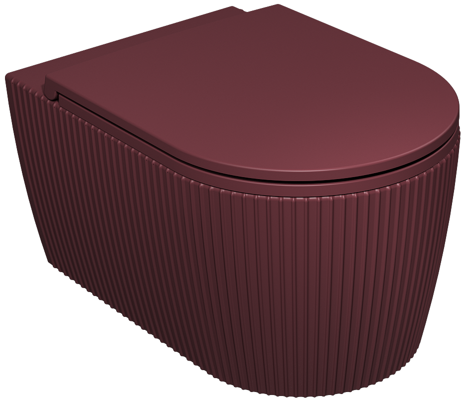 Sintesi Wall-Hung Toilet Rustic Burgundy - VORTEX  