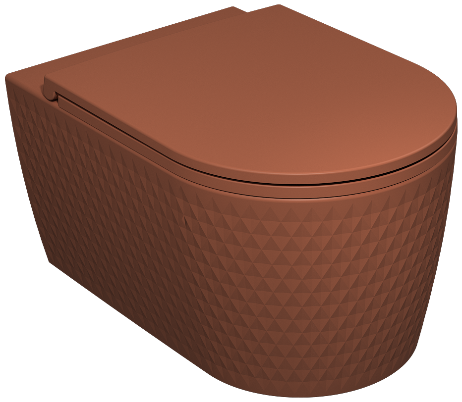 Rondini Wall-Hung Toilet Terracotta - VORTEX