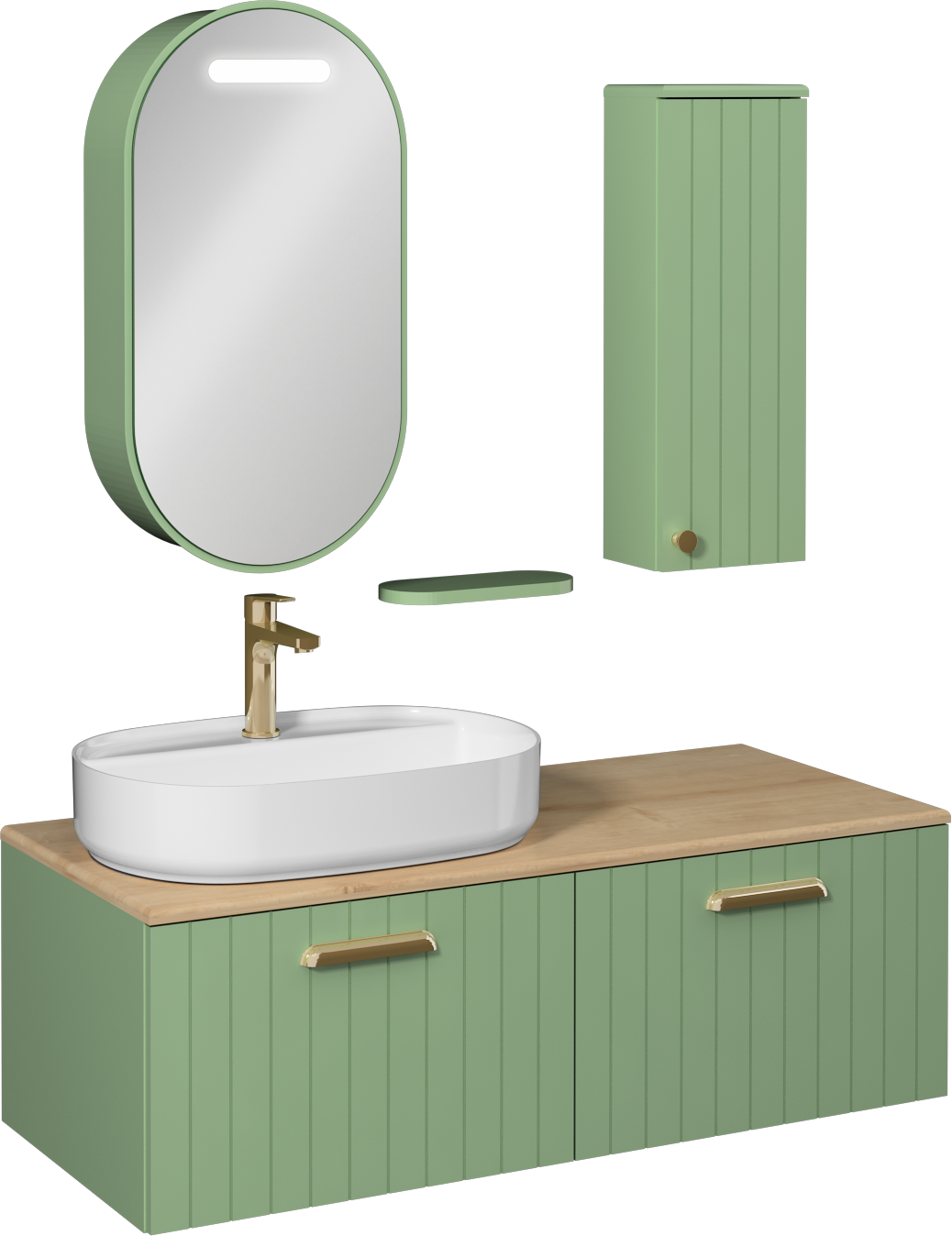 Rinato Washbasin Unit Pastel Green 120 cm