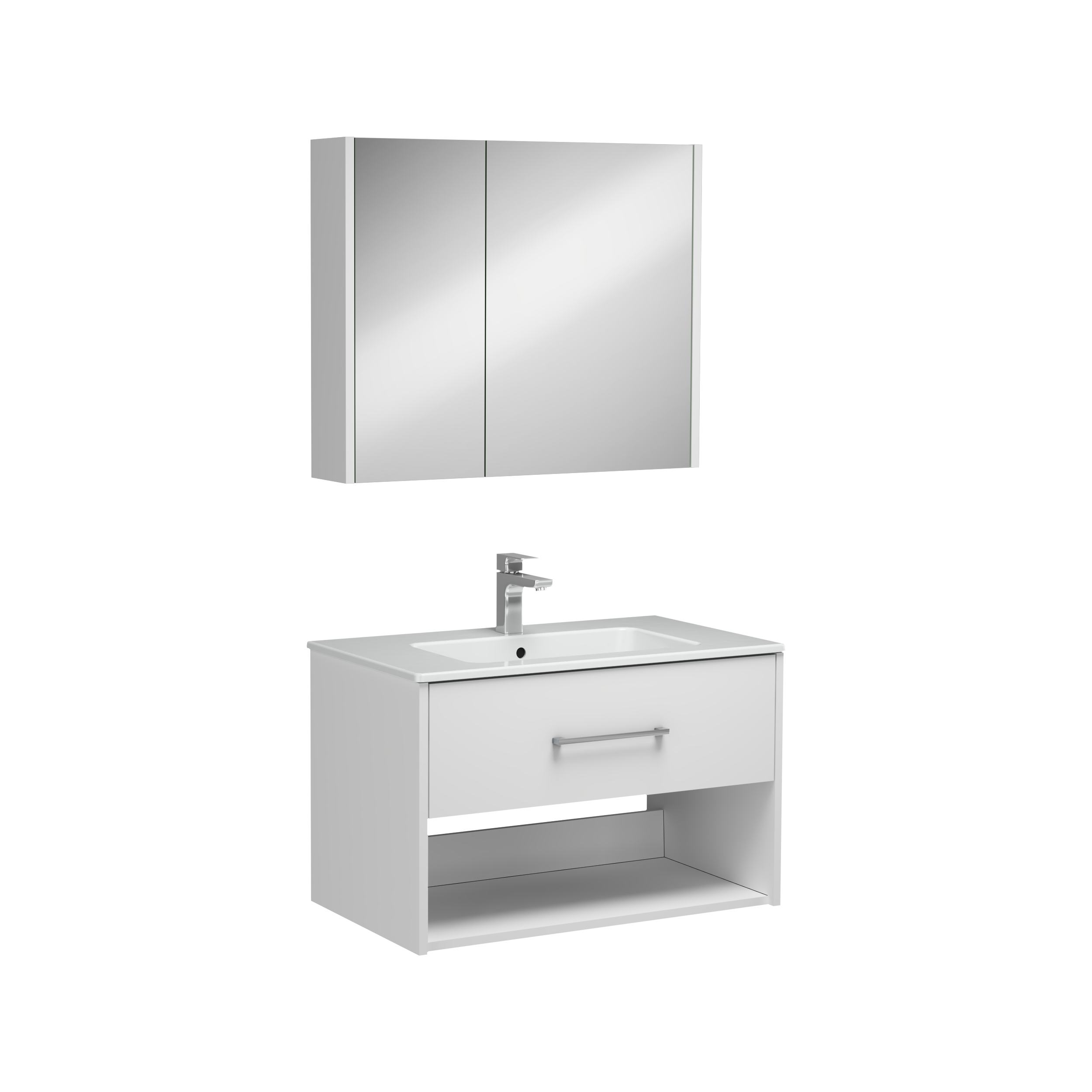 Combinato Washbasin Cabinet Single Drawer White 80 cm