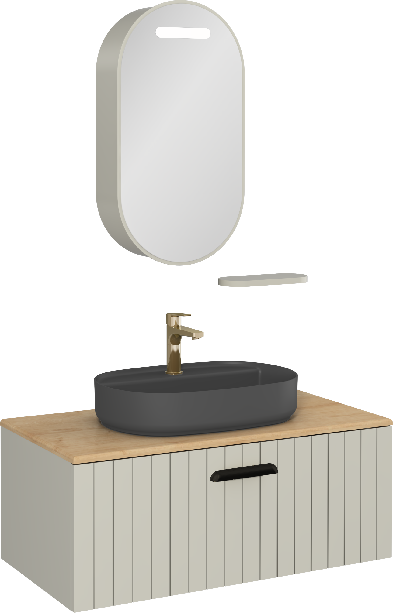 Rinato Washbasin Unit Stone Gray 100 cm 