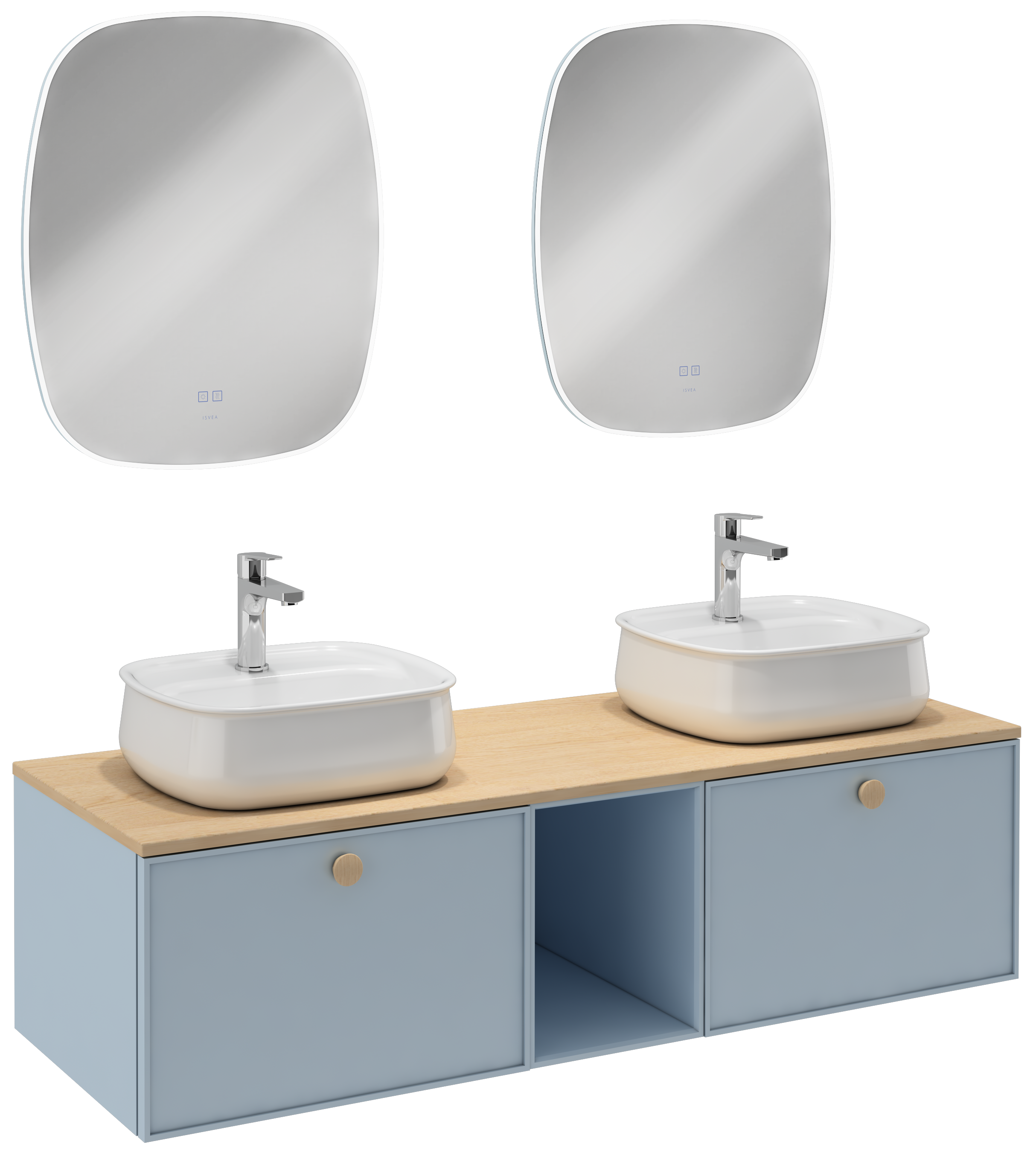 Mondo Single Drawer Washbasin Unit Turquoise 150 cm 