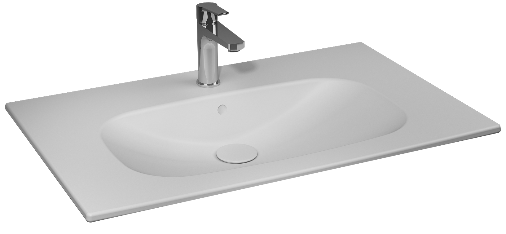 Infinity Flat Washbasin 81 cm Matte White