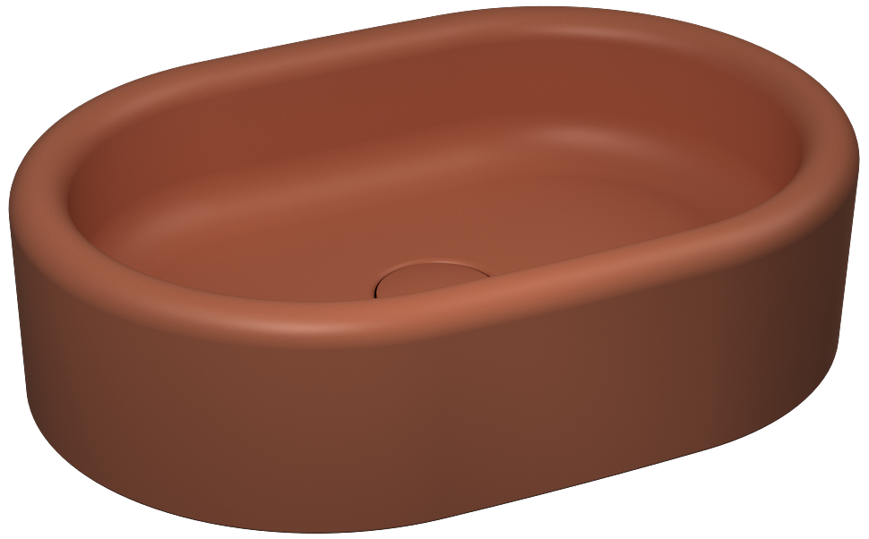 Curvo Counter-Top Washbasin 60 cm Terracotta
