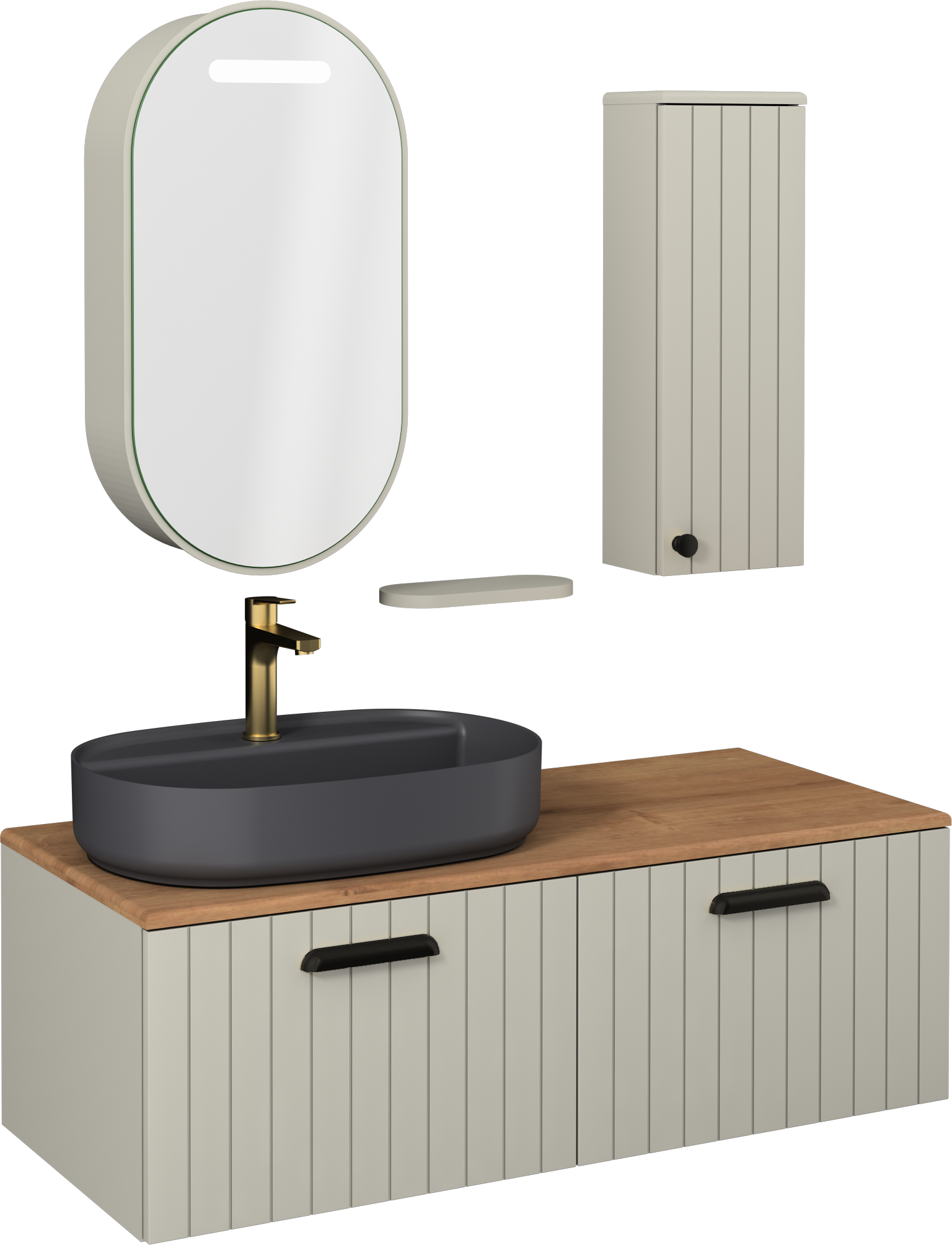 Rinato Washbasin Unit Stone Gray 120 cm
