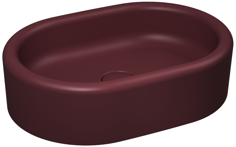 Curvo Counter-Top Washbasin 60 cm Rustic Burgundy