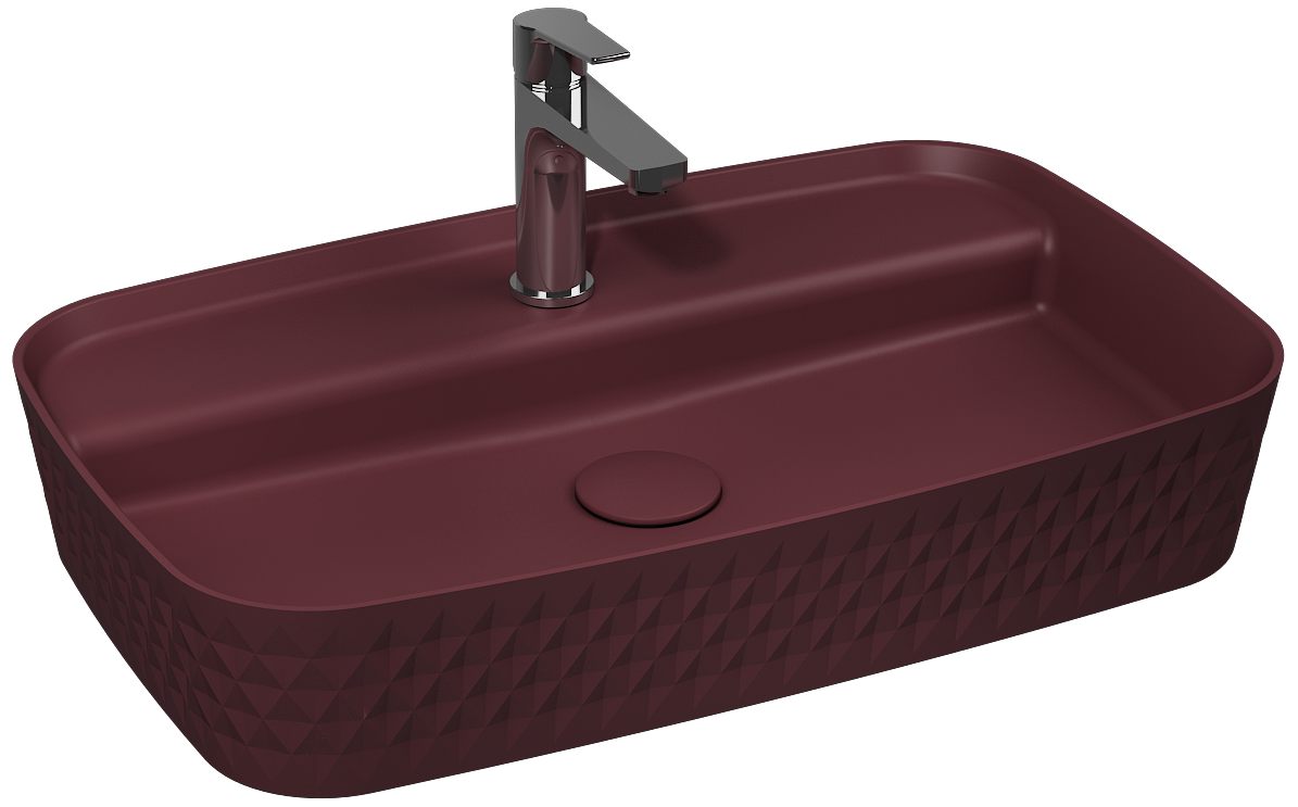Rondini Counter-Top Washbasin 65 cm Rustic Burgundy
