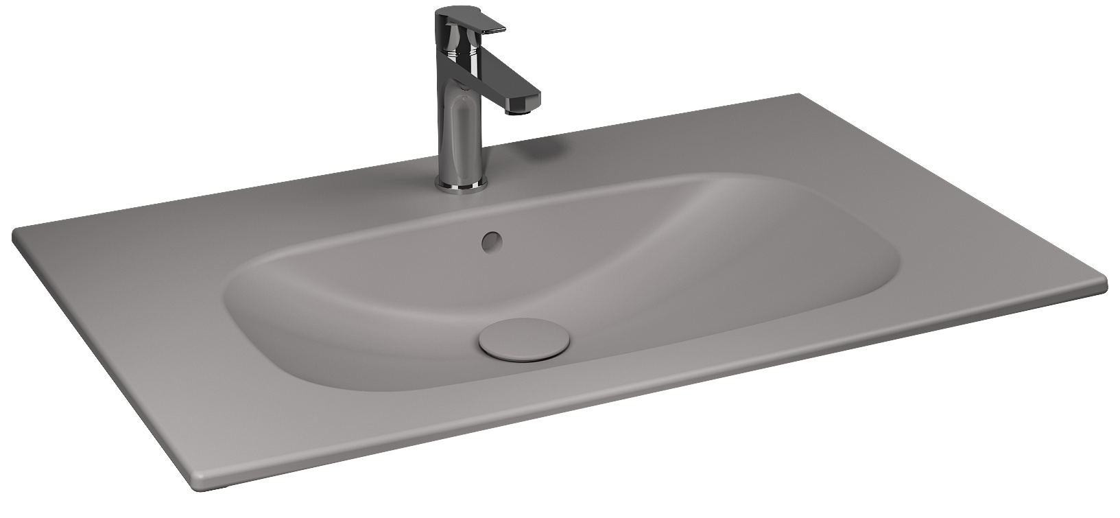 Infinity Flat Washbasin 81 cm Stone Gray