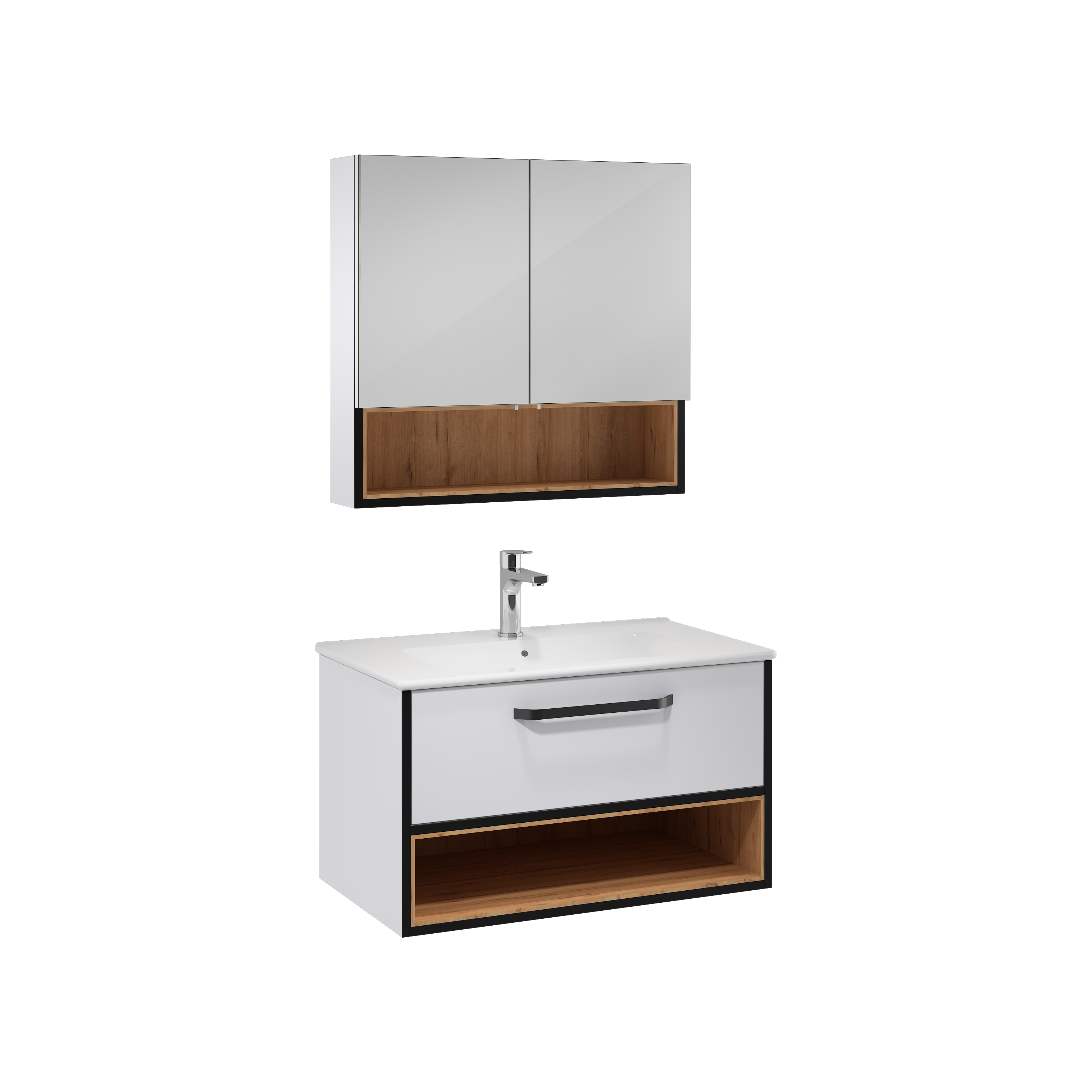 Ancora Washbasin Unit White Detroit 80 cm