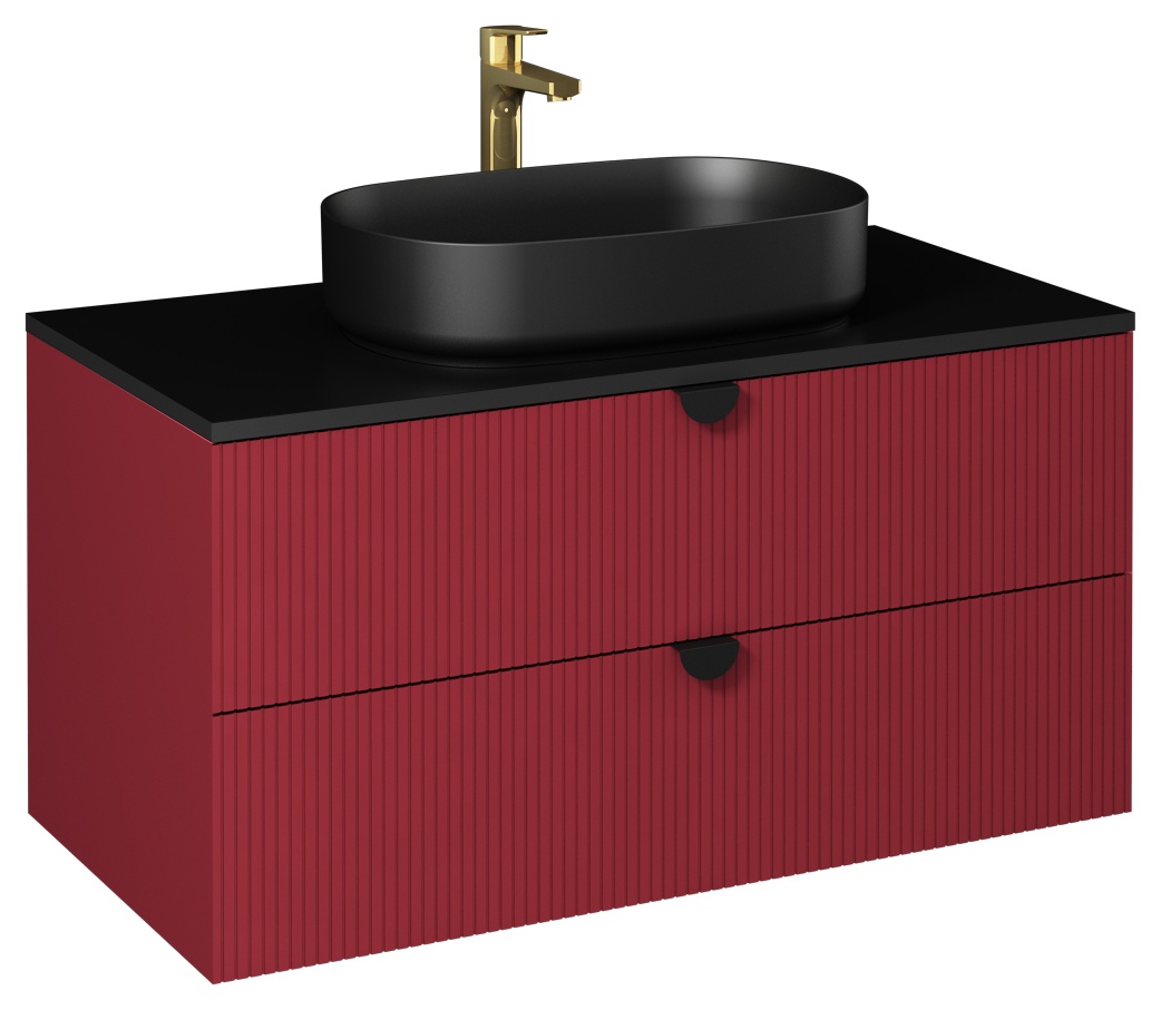 Infinity Washbasin Cabinet 100cm (10NF65055-2N included) Ruby Red