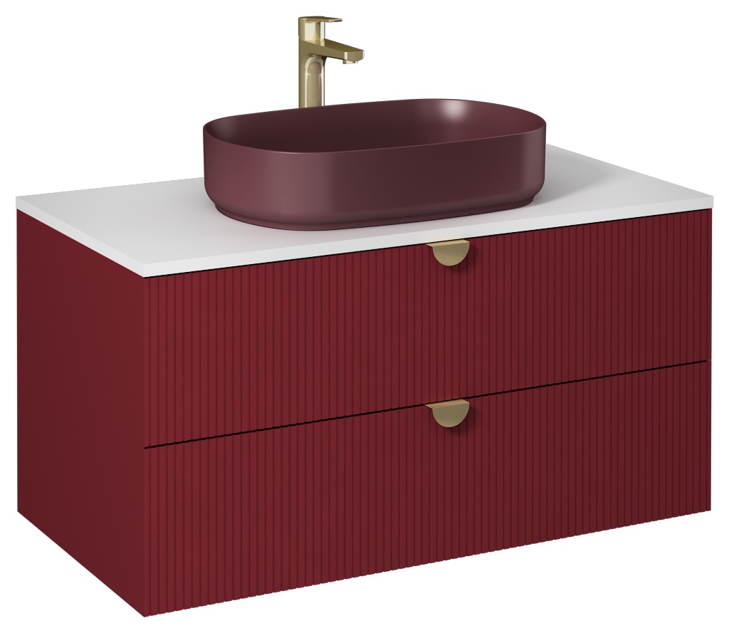Infinity Washbasin Cabinet 100cm (10NF65055-2R included) Ruby Red