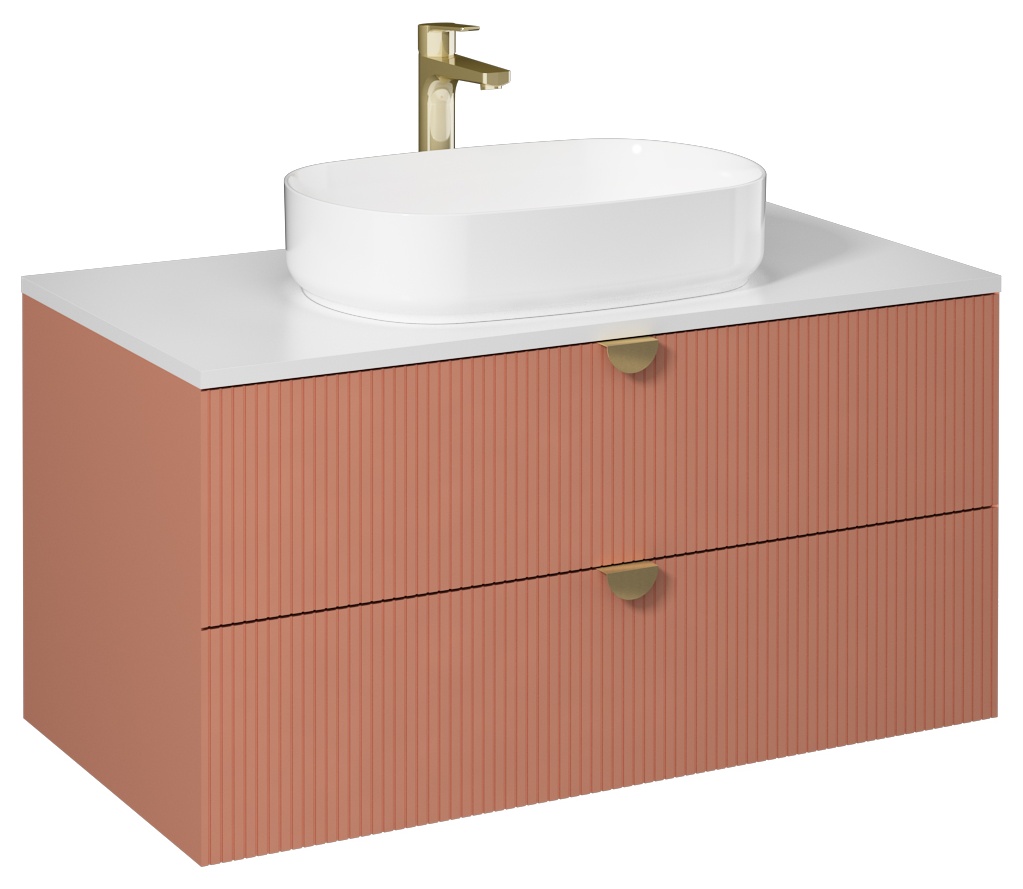 Infinity Washbasin Cabinet 100cm (10NF65055 included) Dark Salmon