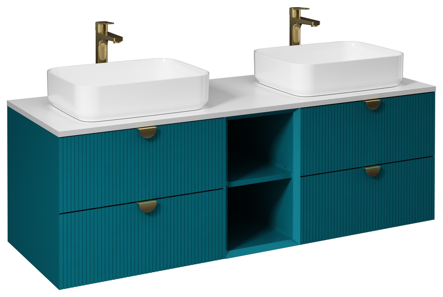 Infinity Washbasin Cabinet 150cm (10NF65050 x2 Washbasin included) Ocean