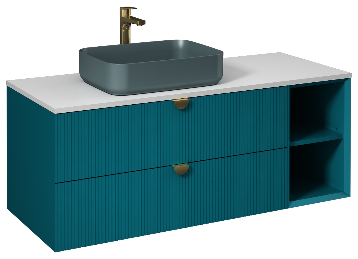 Infinity Washbasin Cabinet Open Shelf 130cm (10NF65050-2P included) Ocean