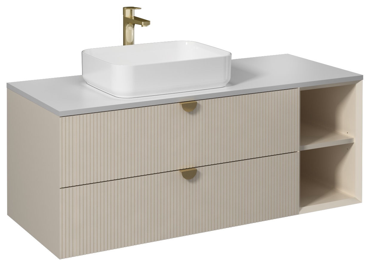 Infinity Washbasin Cabinet Open Shelf 130cm (10NF65050 included) Cream