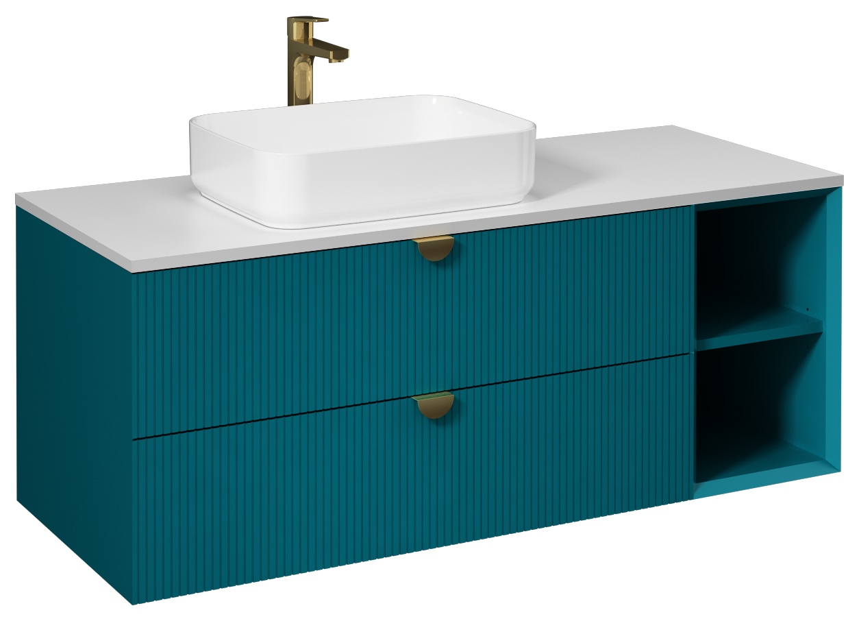 Infinity Washbasin Cabinet Open Shelf 130cm (10NF65050 included) Ocean