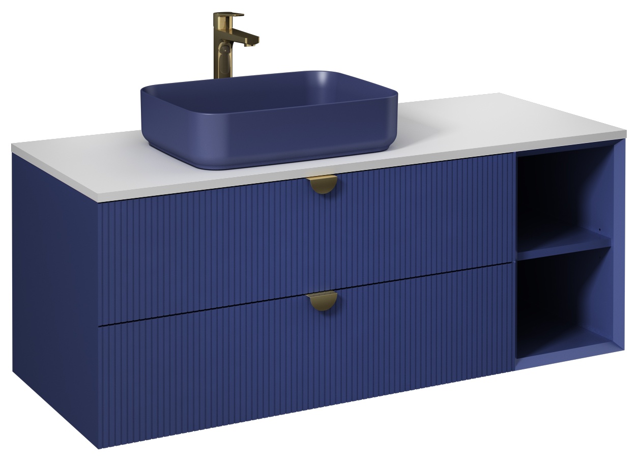 Infinity Washbasin Cabinet Open Shelf 130cm (10NF65050-2Z included) Night Blue