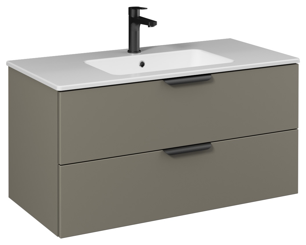 LIV Washbasin Cabinet 100cm (10SL50101 included) Lava Double Drawer