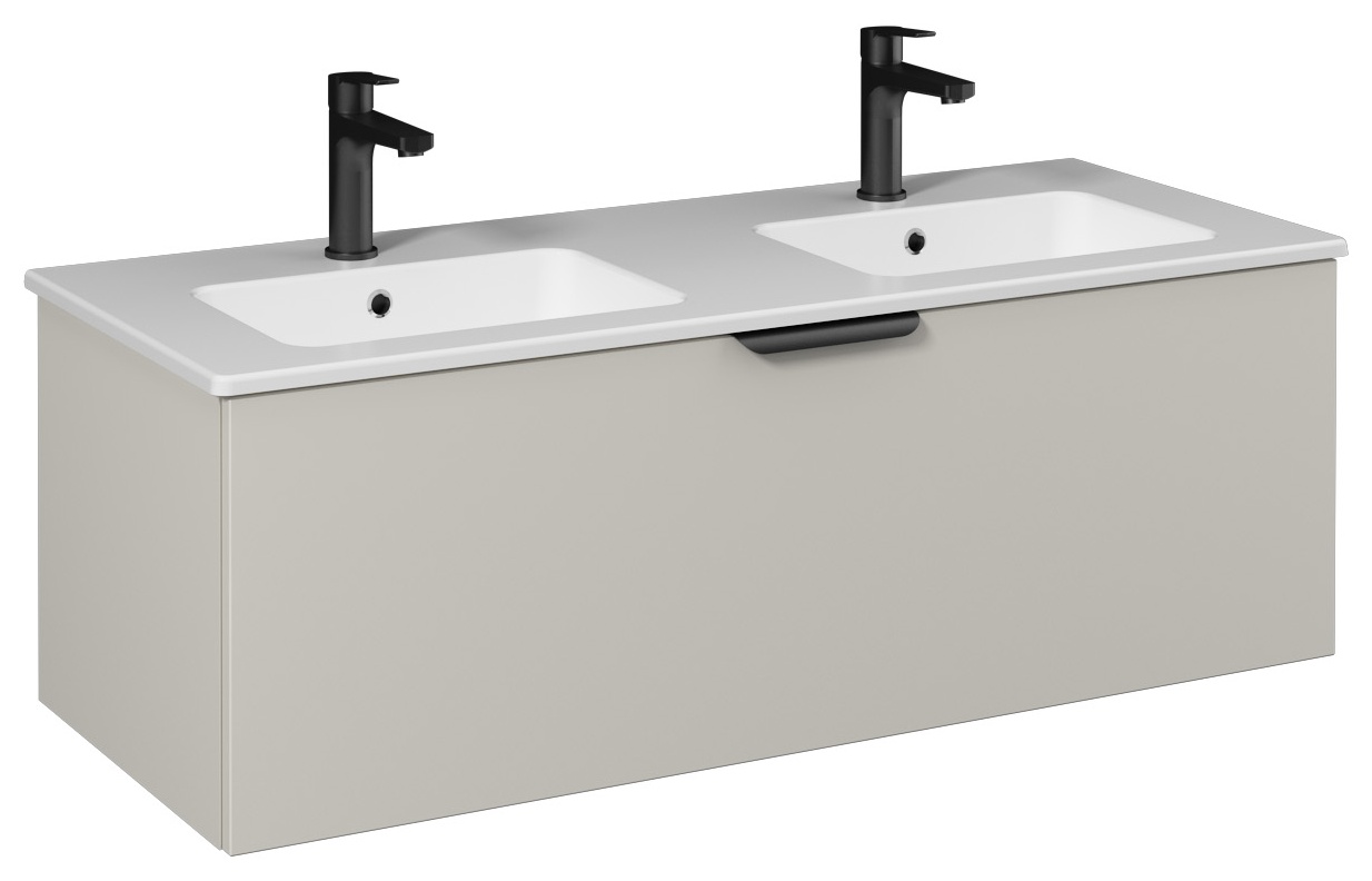 LIV Washbasin Cabinet 120cm (10SL50121 Double-Chamber included) Light Beige Single Drawer