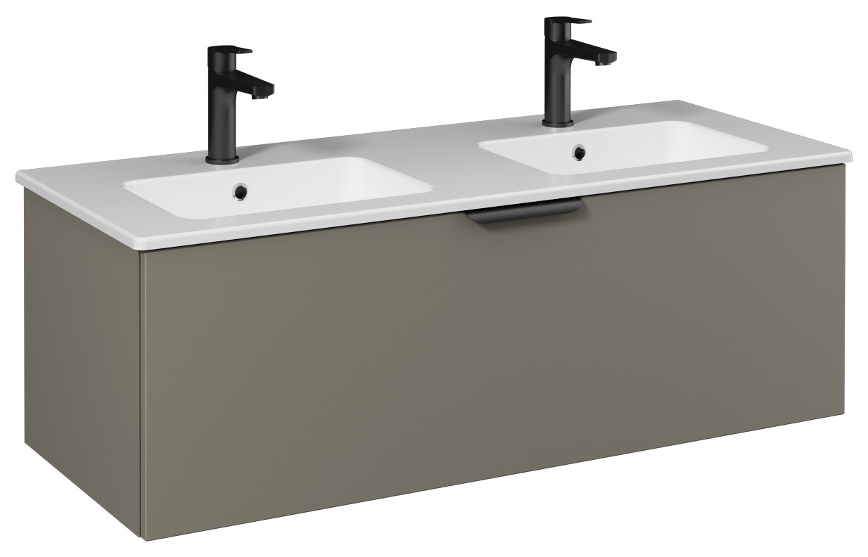 LIV Washbasin Cabinet 120cm (10SL50121 Double-Chamber included) Lava Single Drawer