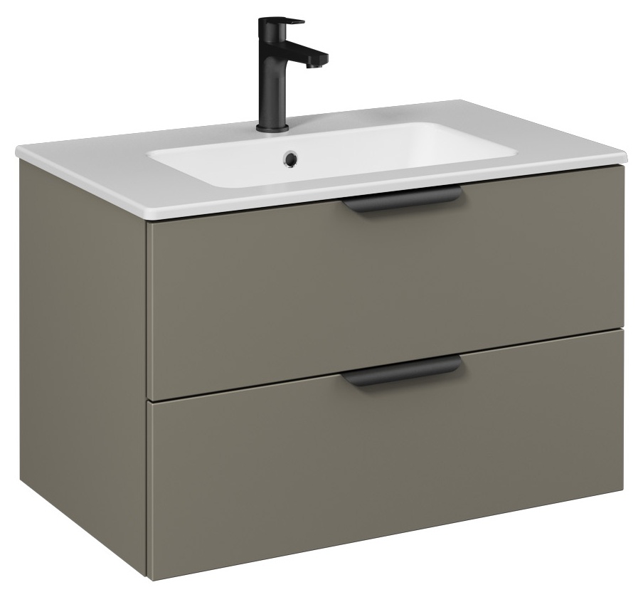 LIV Washbasin Cabinet 80cm (10SL51081 included) Lava Double Drawer