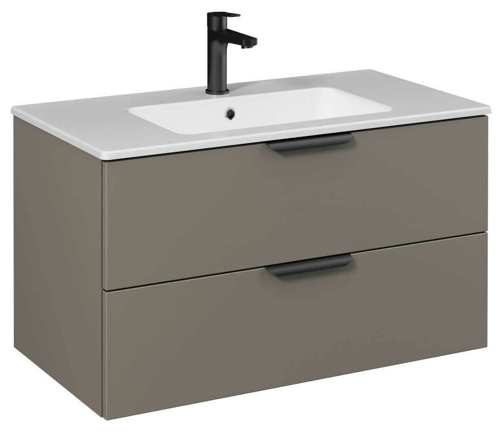 LIV Washbasin Cabinet 90cm (10SL50091 included) Lava Double Drawer