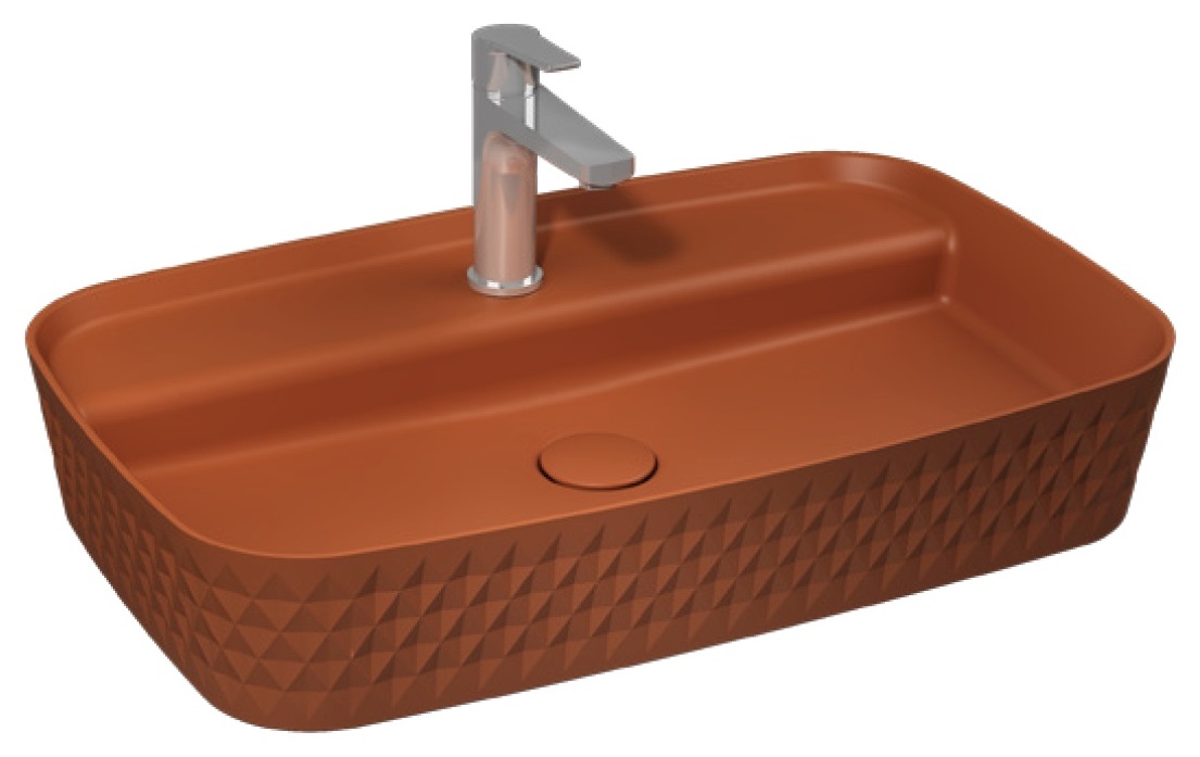Rondini Counter-Top Washbasin 65 cm Terracotta