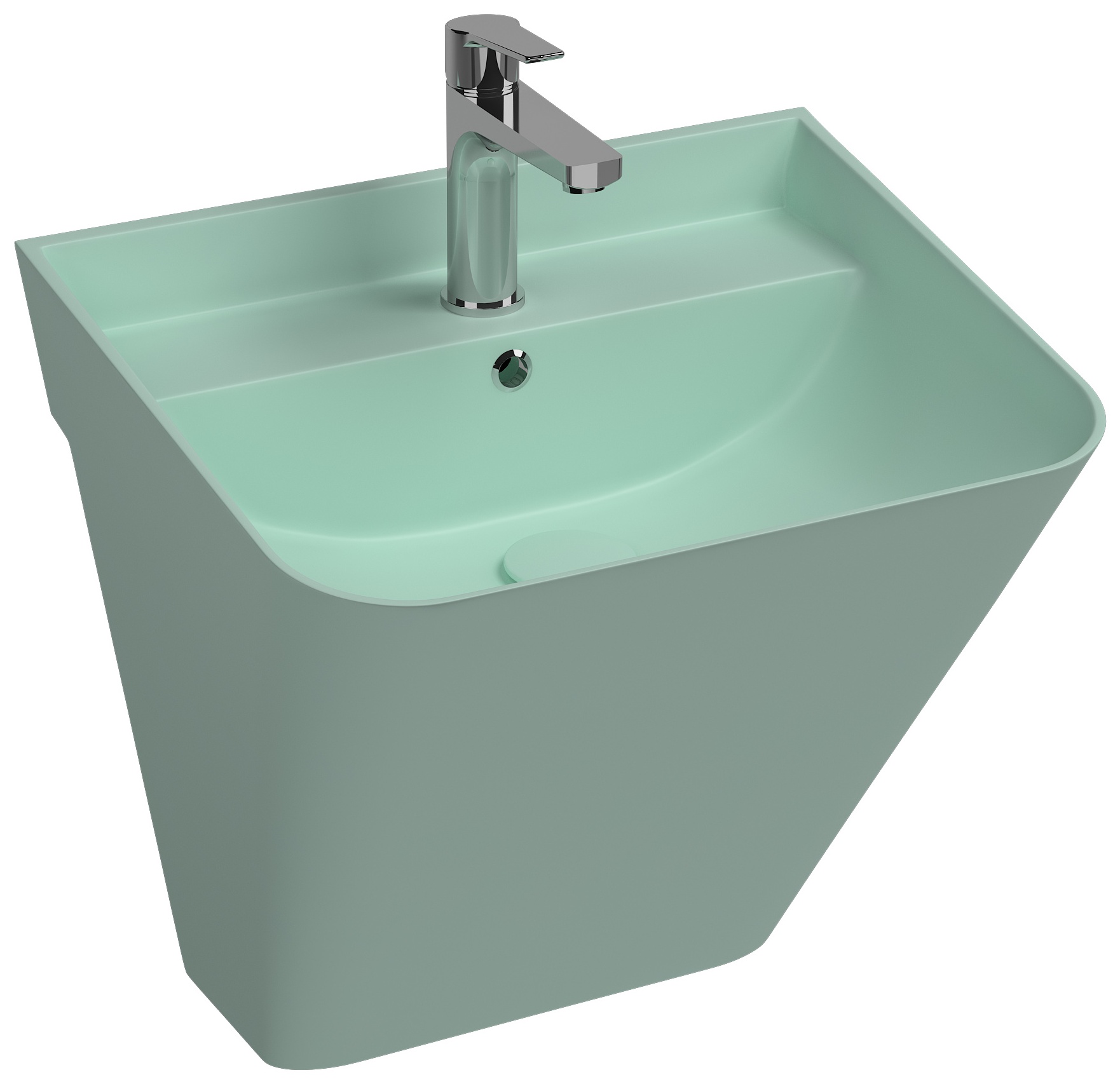 Sott'Aqua Wall-Hung Monobloc Washbasin 50 cm Mint
