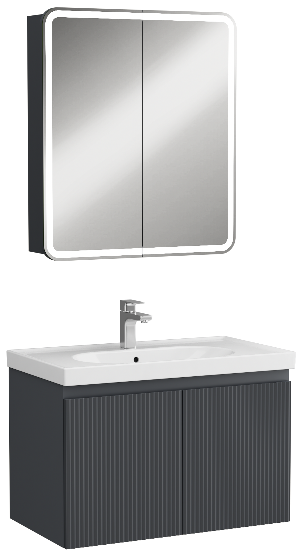 Finestra Mobile Lavabo Antracite 80 cm  
